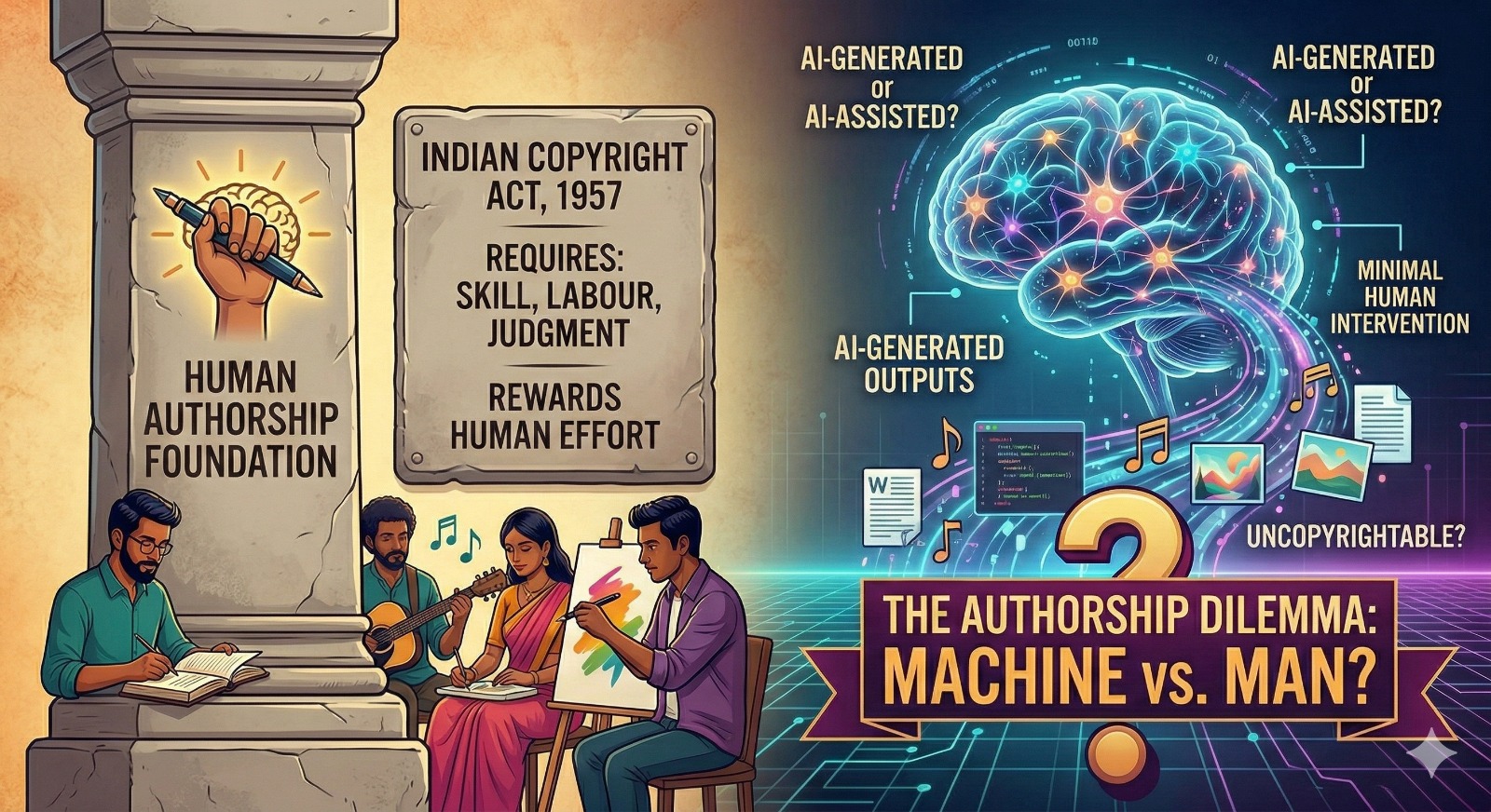Artificial Intelligence and Copyright Law in India — who owns AI generated works